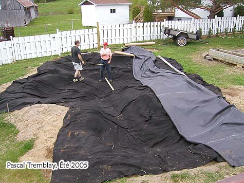 Installer Toile Gotextile - Installer bche en caoutchouc pour bassin - Toile pour bassin de jardin - Bassin prform