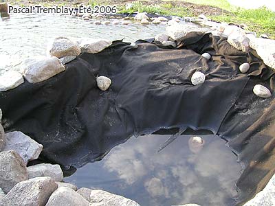 Cascade d'eau - Bâche epdm et toile géotextile pour cascade de bassin