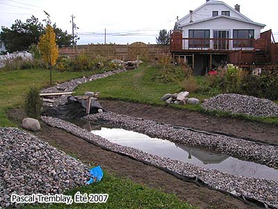 Construire le lit d'un ruisseau - Construire Rigoles et cascades pour ruisseau - Effet de cascades