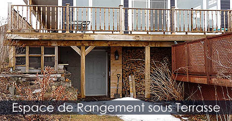 Espace de rangement sous une Terrasse - Abri de jardin sous une terrasse Idée