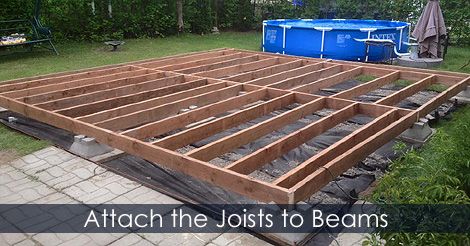 Build Platform deck - Attach joists to beams