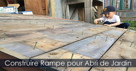 Rampe abri de jardin - Comment construire une rampe en bois pour cabanon, remise ou aabri � bois - Id�e de rampe pour abri de jardin