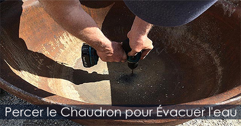 Percer un chaudron ou marmite en fonte pour l'évacuation de l'eau - Jardinage en pots