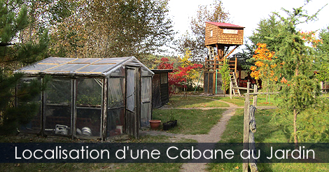Cabane dans les arbres - Localisation intégration au jardin