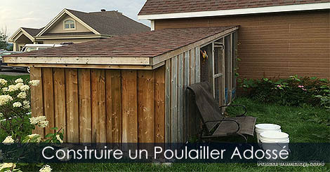 Construire un Poulailler Adossé à toit incliné - Guide Instructions et plan de poulailler à toit incliné adossé à un abri de jardin