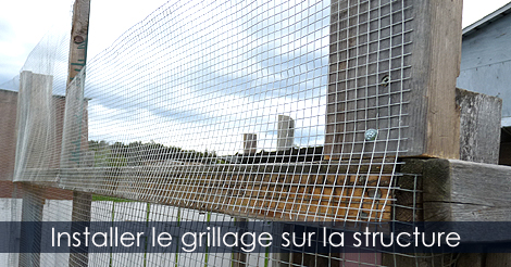 Fixer grillage au poulailler ou volière