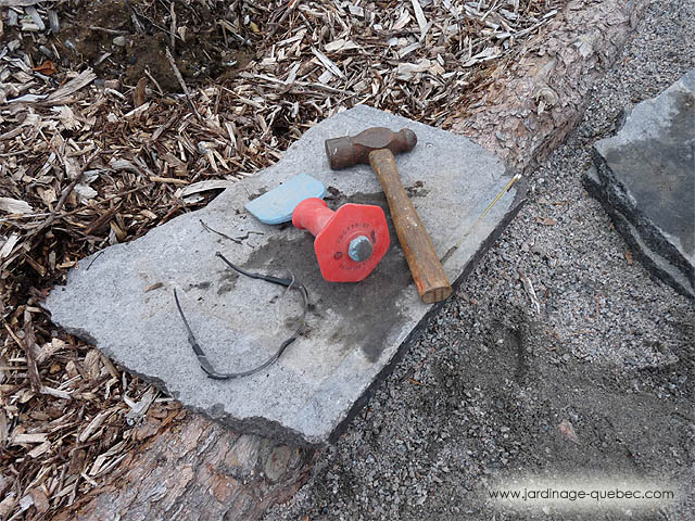 Marteau de ma�onnerie - Taille pierre pour pav� - Lunettes de protection