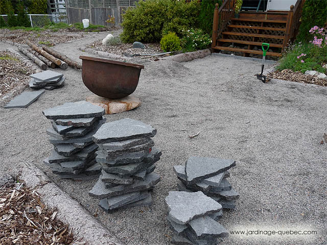 Pav�s en pierre de granite - Pav� en pierre plate - Faire un pav�