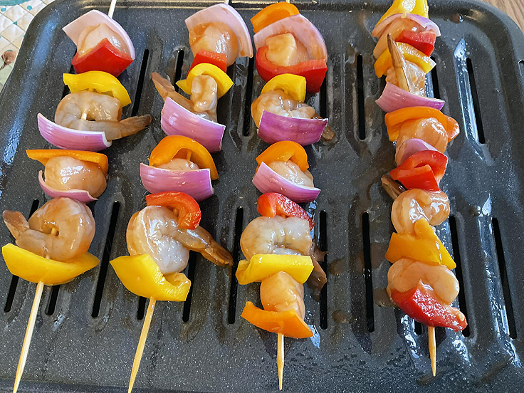Brochettes de crevettes et de pétoncles