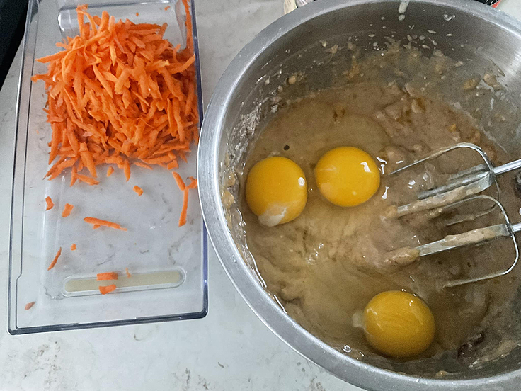 Gâteau aux carottes, mandarines et noix de coco moelleux avec glaçage au fromage à la crème