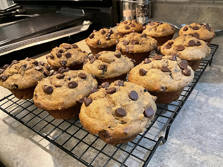 Muffins au beurre d'arachide et aux bananes