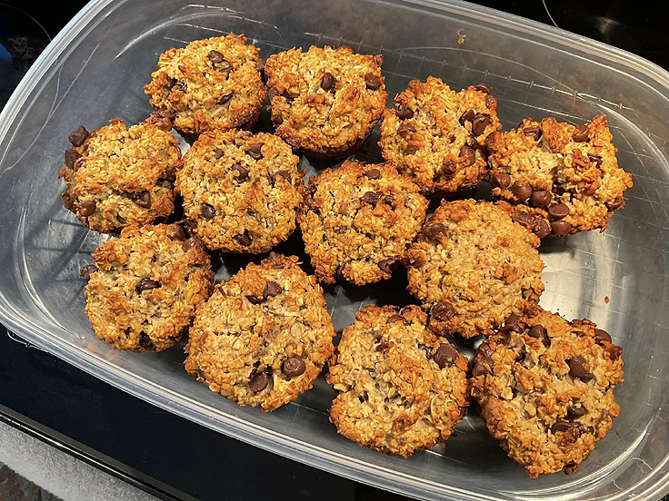 Recette de Muffins aux flocons d'avoine banane chocolat