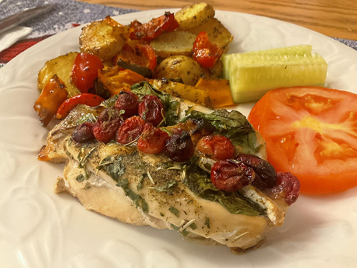 Poitrines de poulet farcies aux canneberges et brie