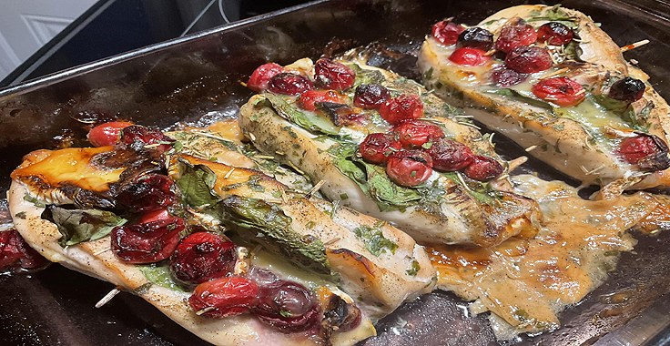 Recette de Poitrines de poulet farcies aux canneberges et brie