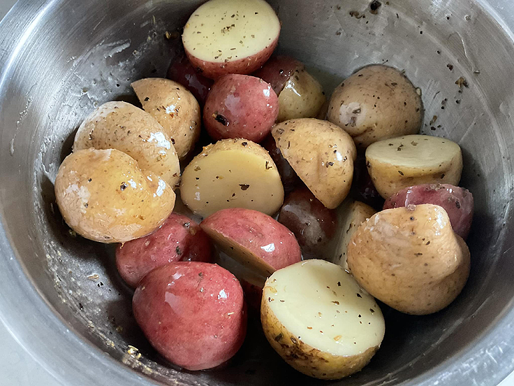 Pommes de terre grelots à la grecque