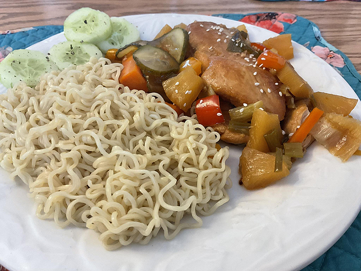 Poulet teriyaki et ananas