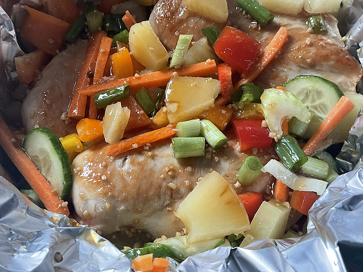 Poulet teriyaki et ananas