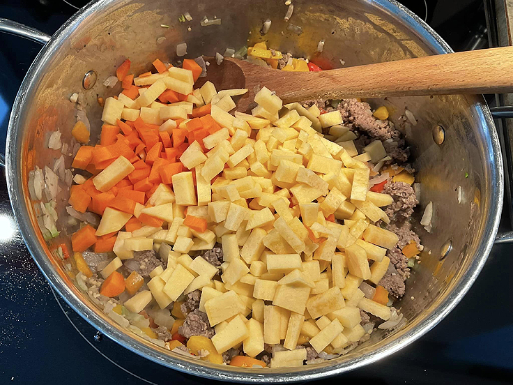Soupe au boeuf haché