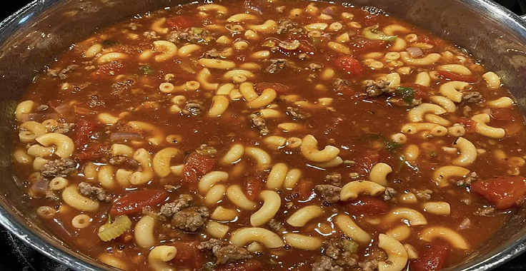 Recette de Soupe de bœuf macaronis et tomates