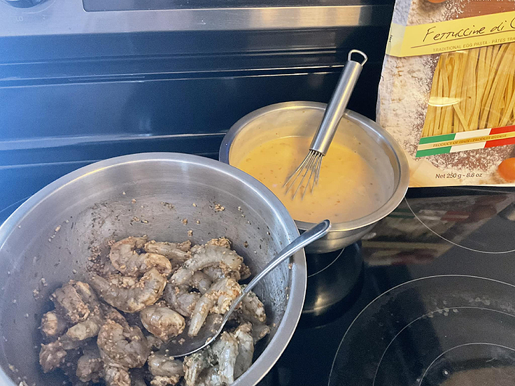 Spaghetti aux crevettes