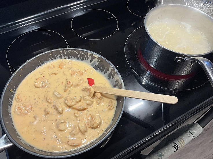 Spaghetti aux crevettes