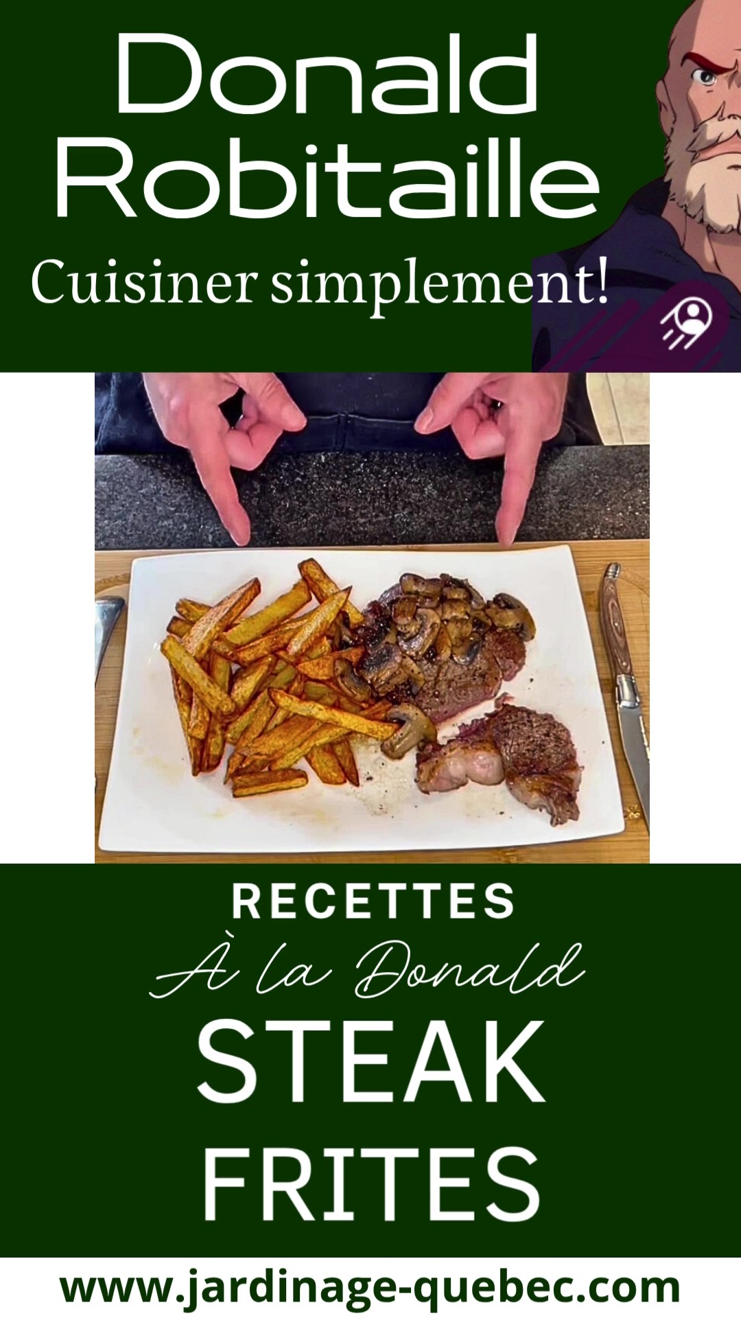 Steak frites à la poêle et air fryer