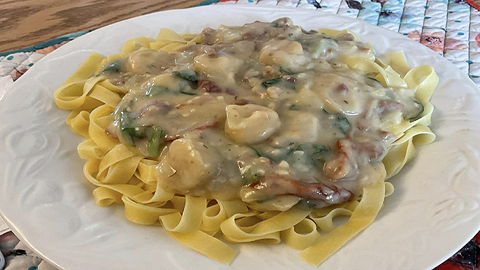 Spaghetti crémeux aux pétoncles