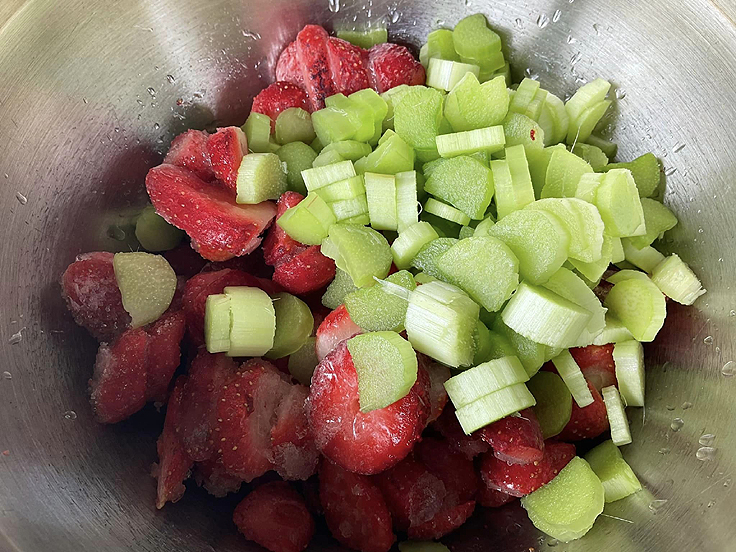 Recette de Tarte aux fraises et à la rhubarbe