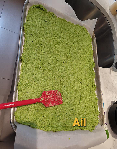 Séchage de la pâte de sel de fleur d'ail