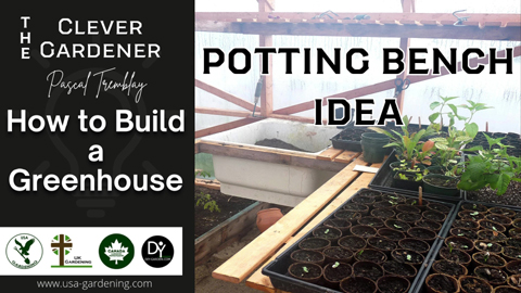 Greenhouse potting bench idea